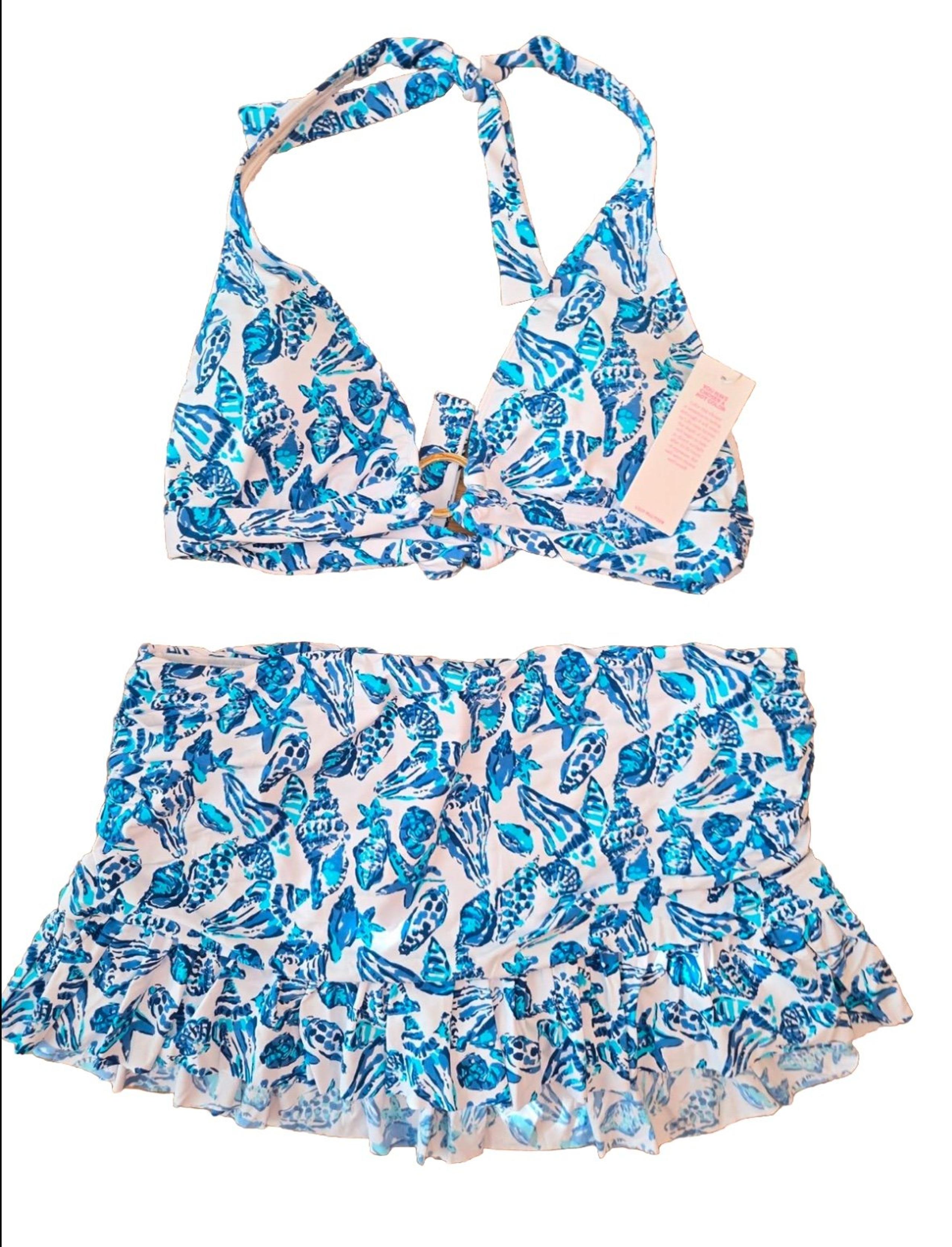 Lilly Pulitzer Bikini Shell Collector 14 Isbeth Skirted Swim Bottom & Tosby Top