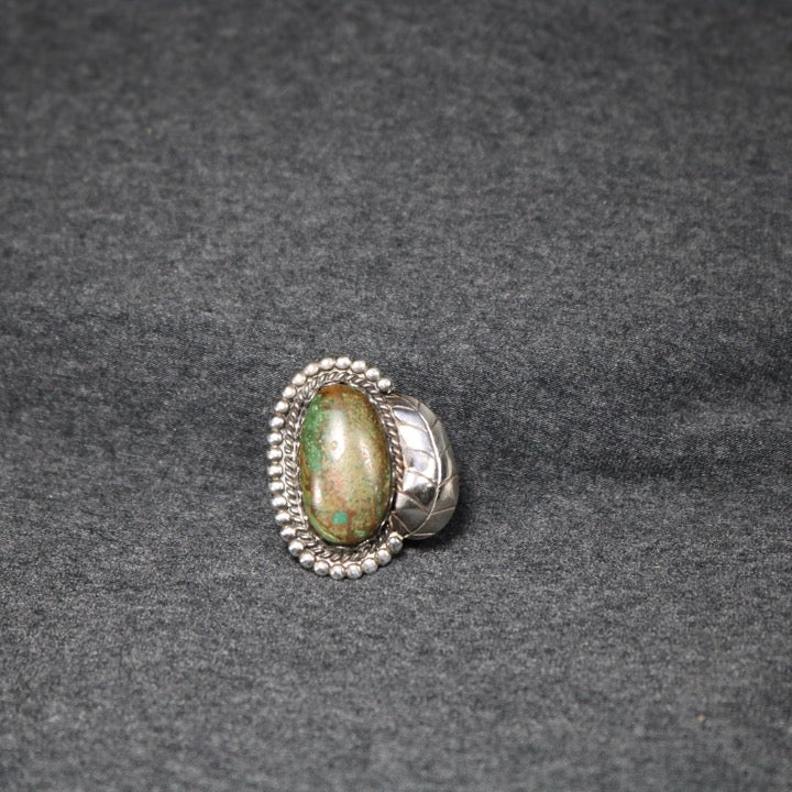 large vintage handmade 925 sterling silver native turquoise Ring