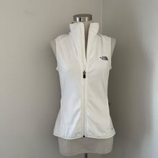 The North Face Fleece Vest Women's Full Zip High Neck White Sz S