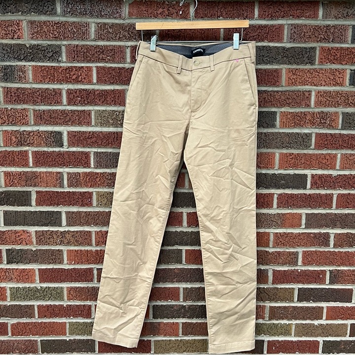 Express Tan Chino Men’s Hyper Stretch Slim Dress Pants Trousers