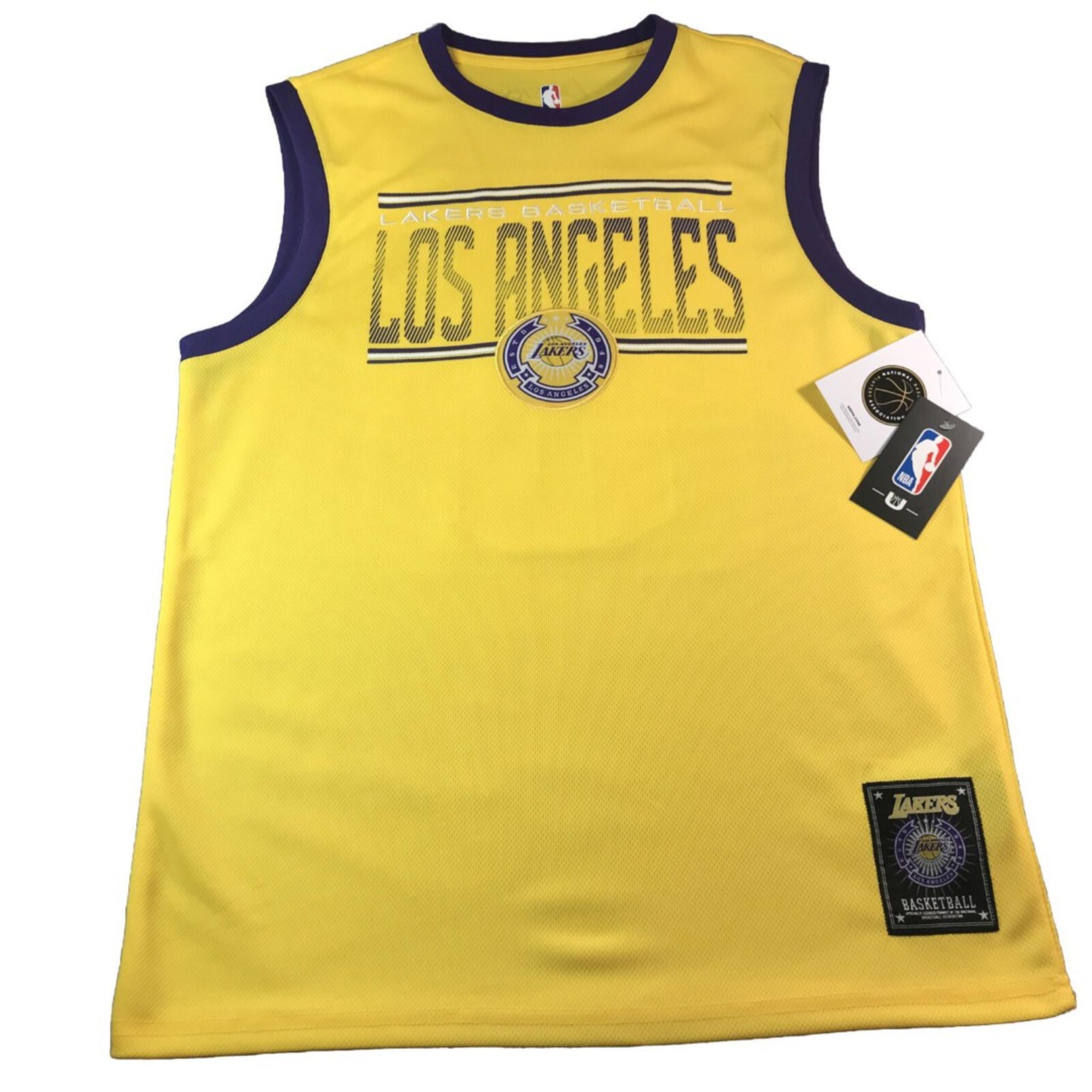 New Men’s Los Angeles Lakers Lebron James NBA Jersey Yellow Size Medium Stitched