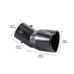 New Gunmetal Heart Shaped Stainless Steel Car Exhaust Pipe Muffler Tip Curved