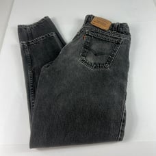 VTG 90s Levi's Jean Mens 30x32* 560 Loose Taper Black Denim Orange Tab Tag 32x34