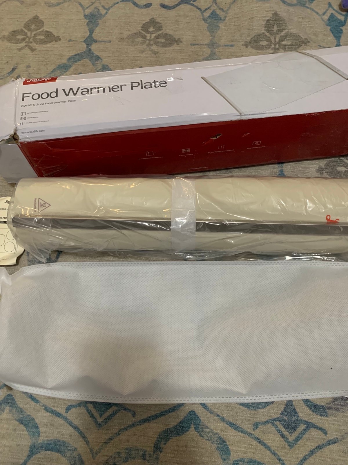 Electric Warming Tray with Adjustable Temperature, Laudlife 5 in 1 Food Warmer f
