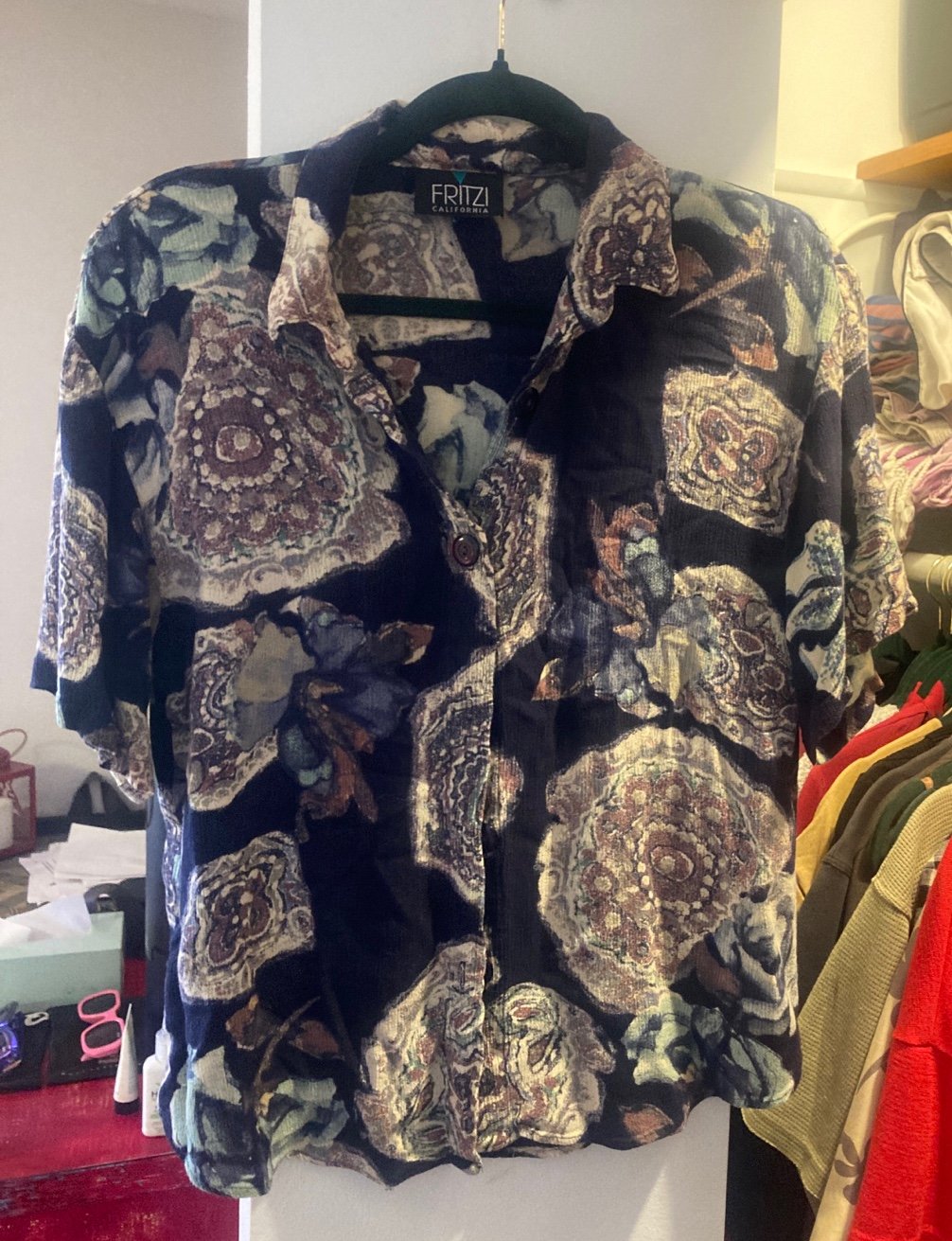 vintage short sleeve blouse Button down