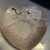 AKCAM TURKISH GLASS Pink Sparkling Heart Shape Appetizer plates set of 4 New