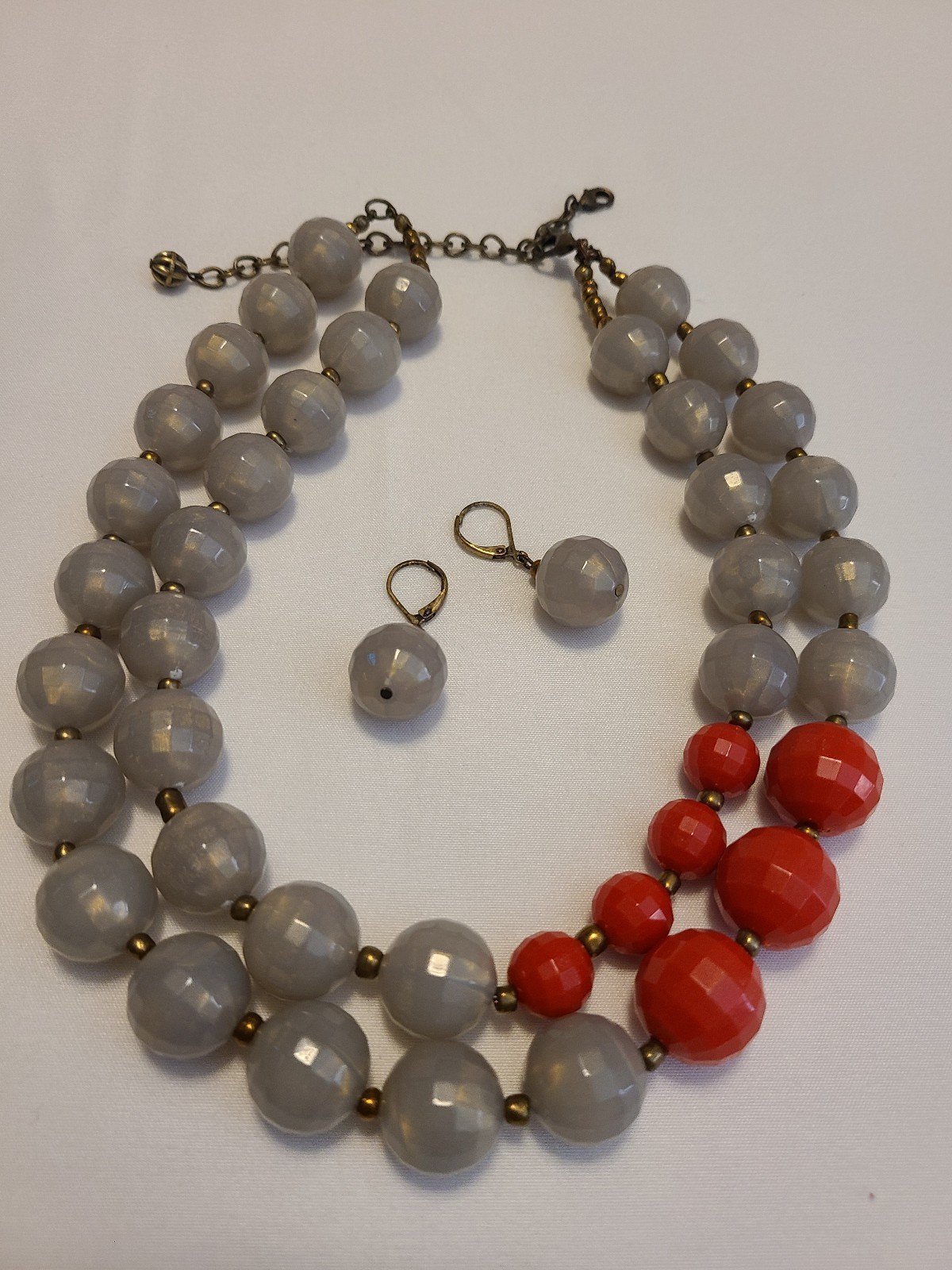 Vintage Premier Designs Colorblock Necklace & Earrings Set - HARD TO FIND SET