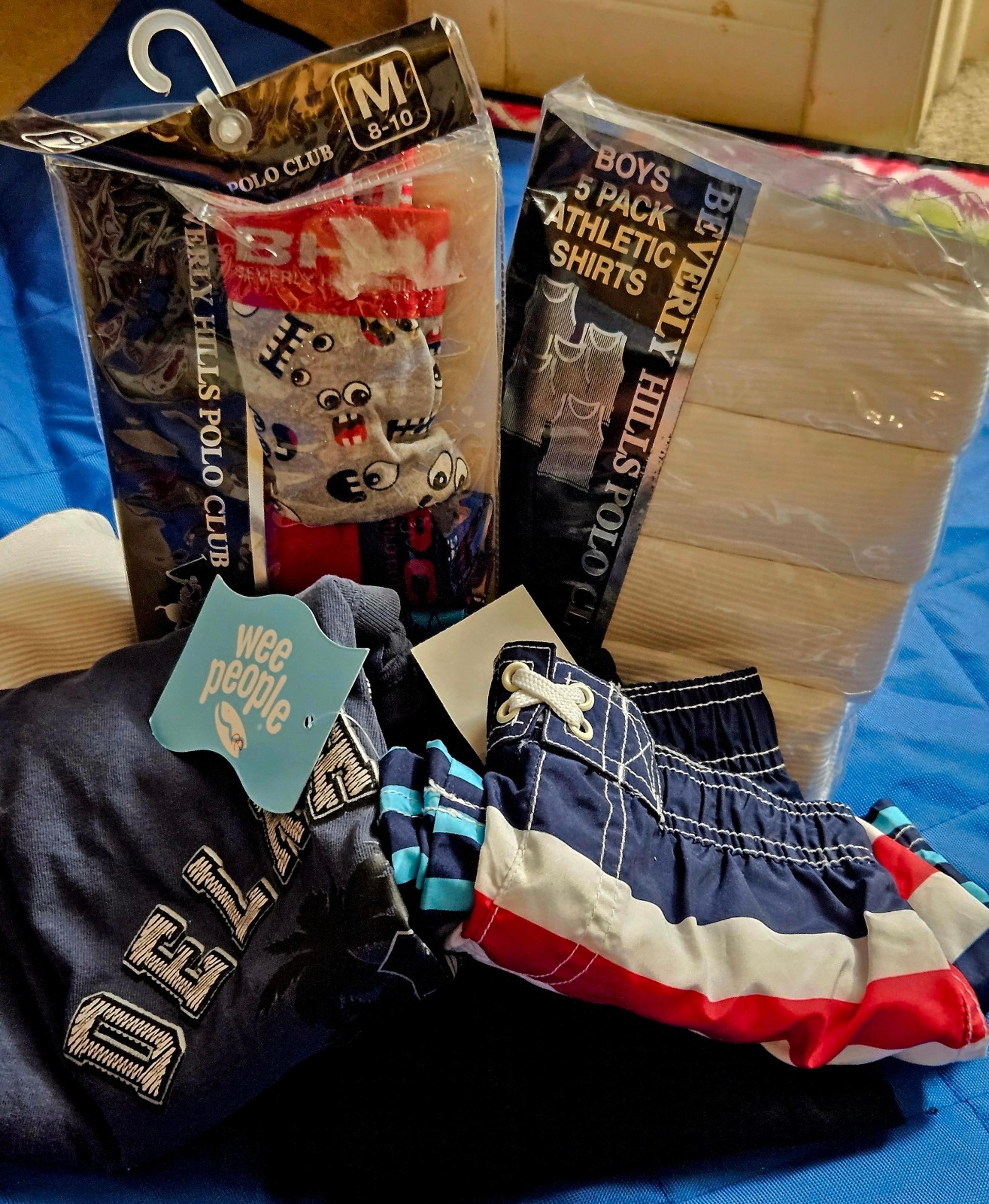 NWT boy clothes bundle NEW lot boy underwear undershirt shorts swimtrunks tshirt