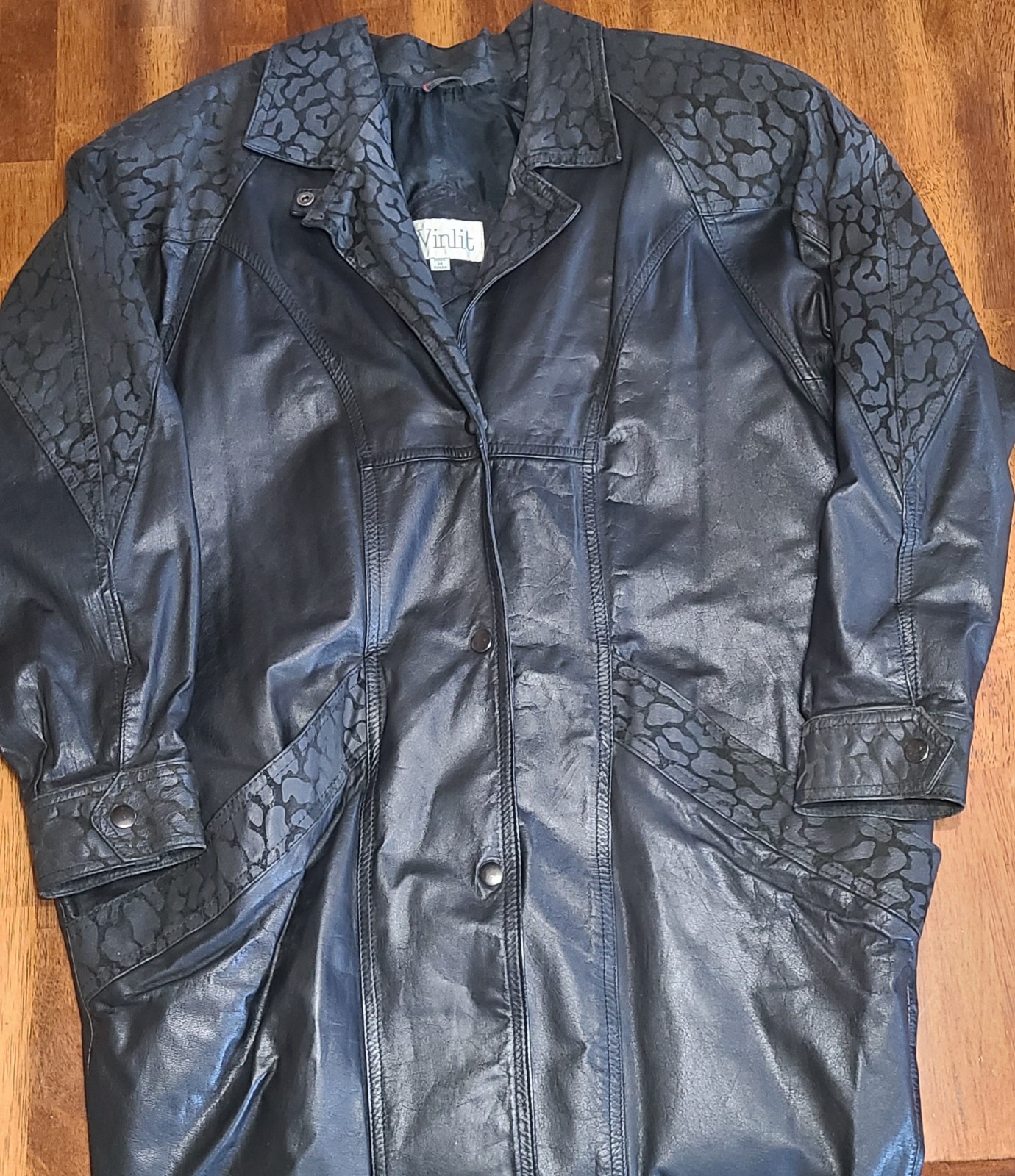 Vintage leopard print leather jacket