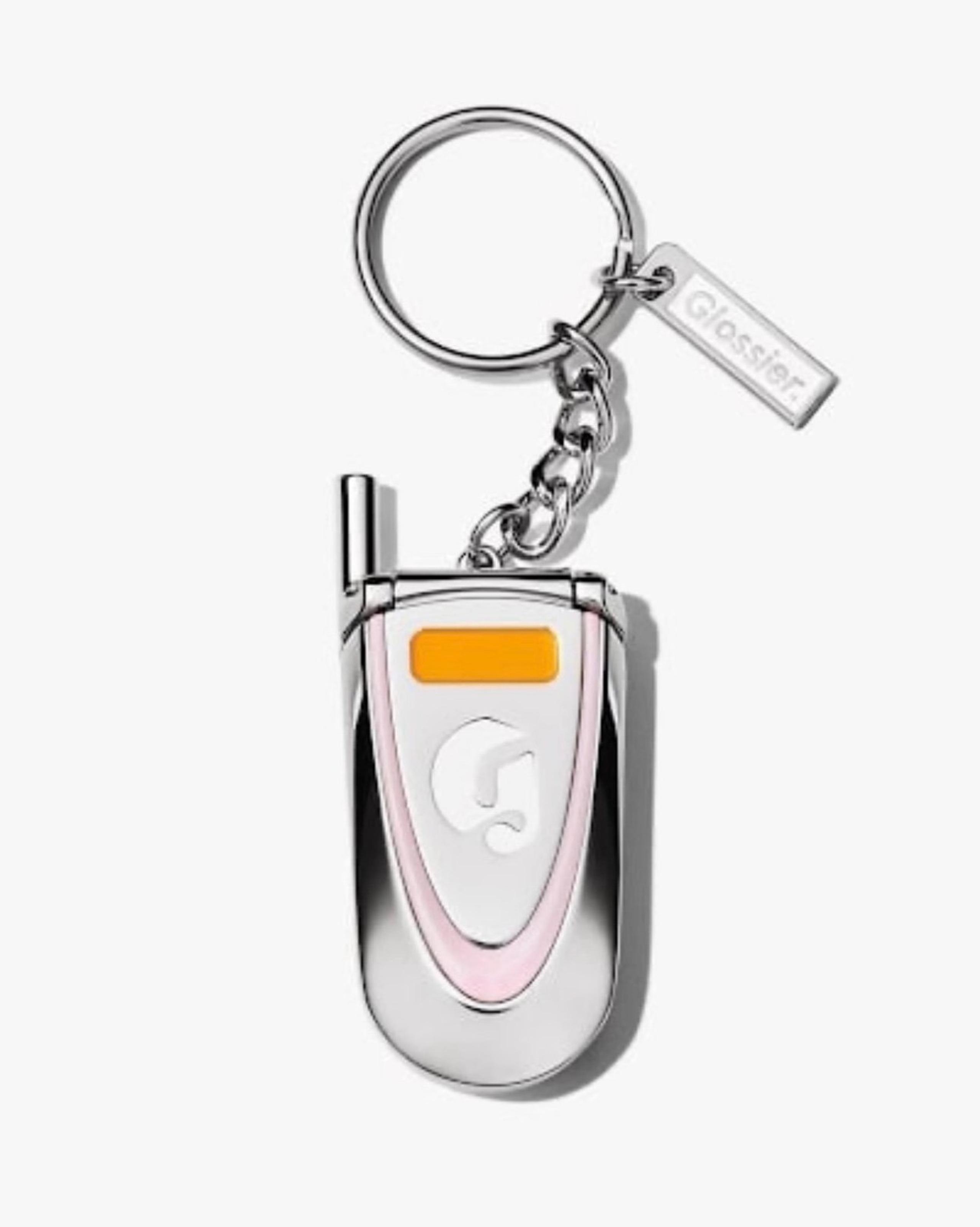 Glossier LA Flip Phone Keychain BRAND NEW