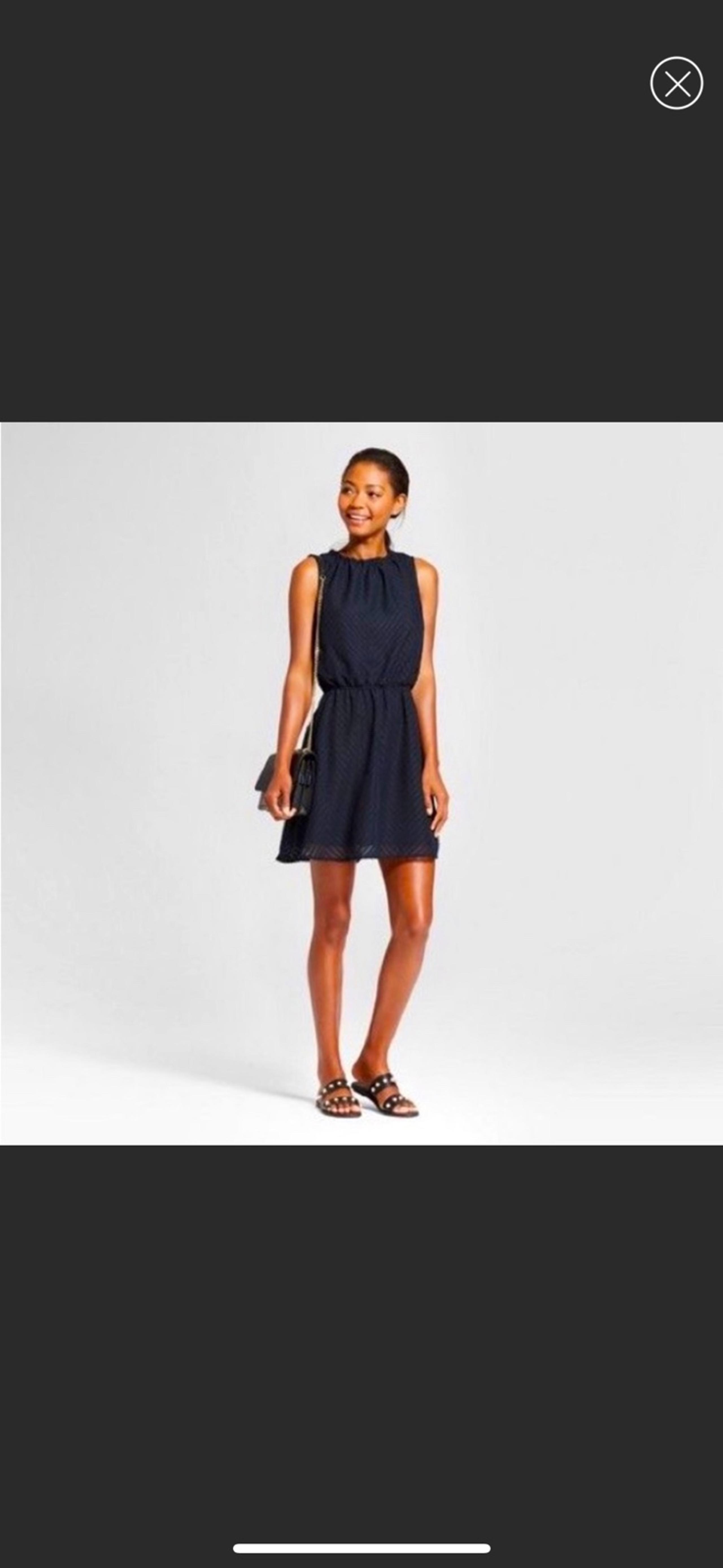 A New Day Women's Textured Chevron Black Dress
