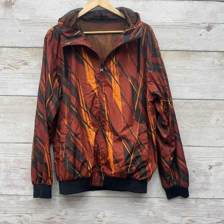 Fox Racing Jacket Size Large Orange Motocross Dirt Bike Hooded Zip Vintage Y2K