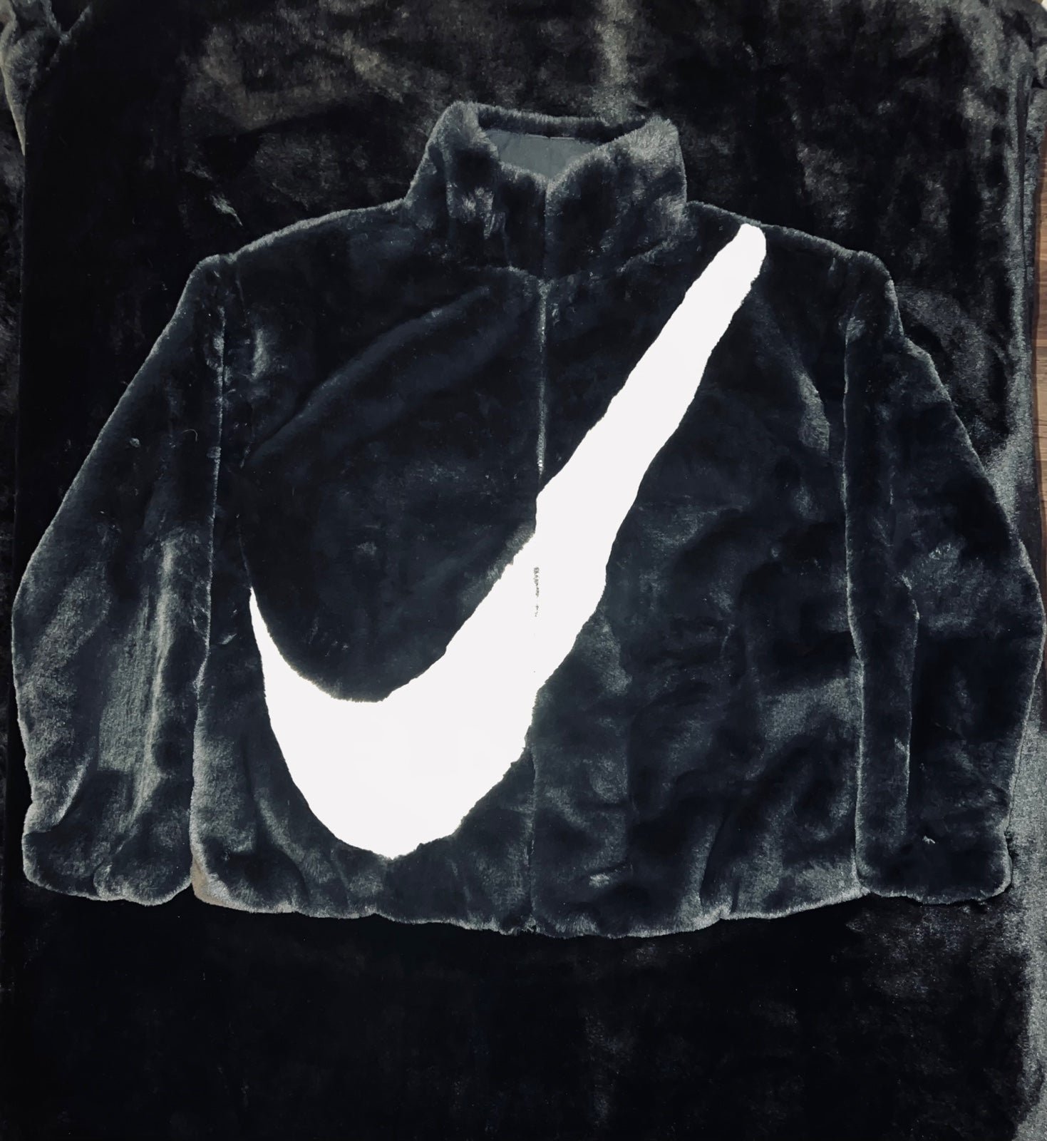 Nike Big Swoosh Faux Fur Jacket
