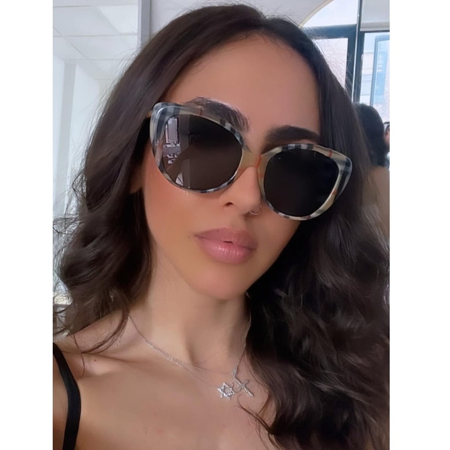 NEW Burberry BE4407 Check Print Cat Eye Sunglasses