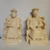 Vintage Mid Century Chinese Chalk Ware Empress & Emporer on Dragon Thrones