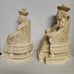 Vintage Mid Century Chinese Chalk Ware Empress & Emporer on Dragon Thrones