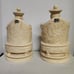 Vintage Mid Century Chinese Chalk Ware Empress & Emporer on Dragon Thrones