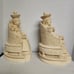 Vintage Mid Century Chinese Chalk Ware Empress & Emporer on Dragon Thrones
