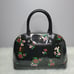 Coach Mini Sierra Satchel Black Patent Leather with Floral Print