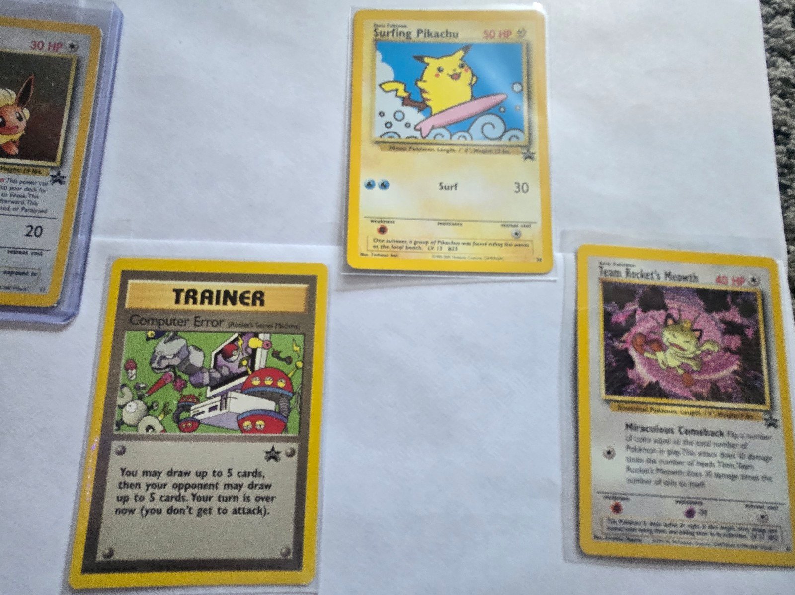 Pokemon TCG Retro Promos (Surf Pikachu, Scizor, Meowth) +BONUS CARDS