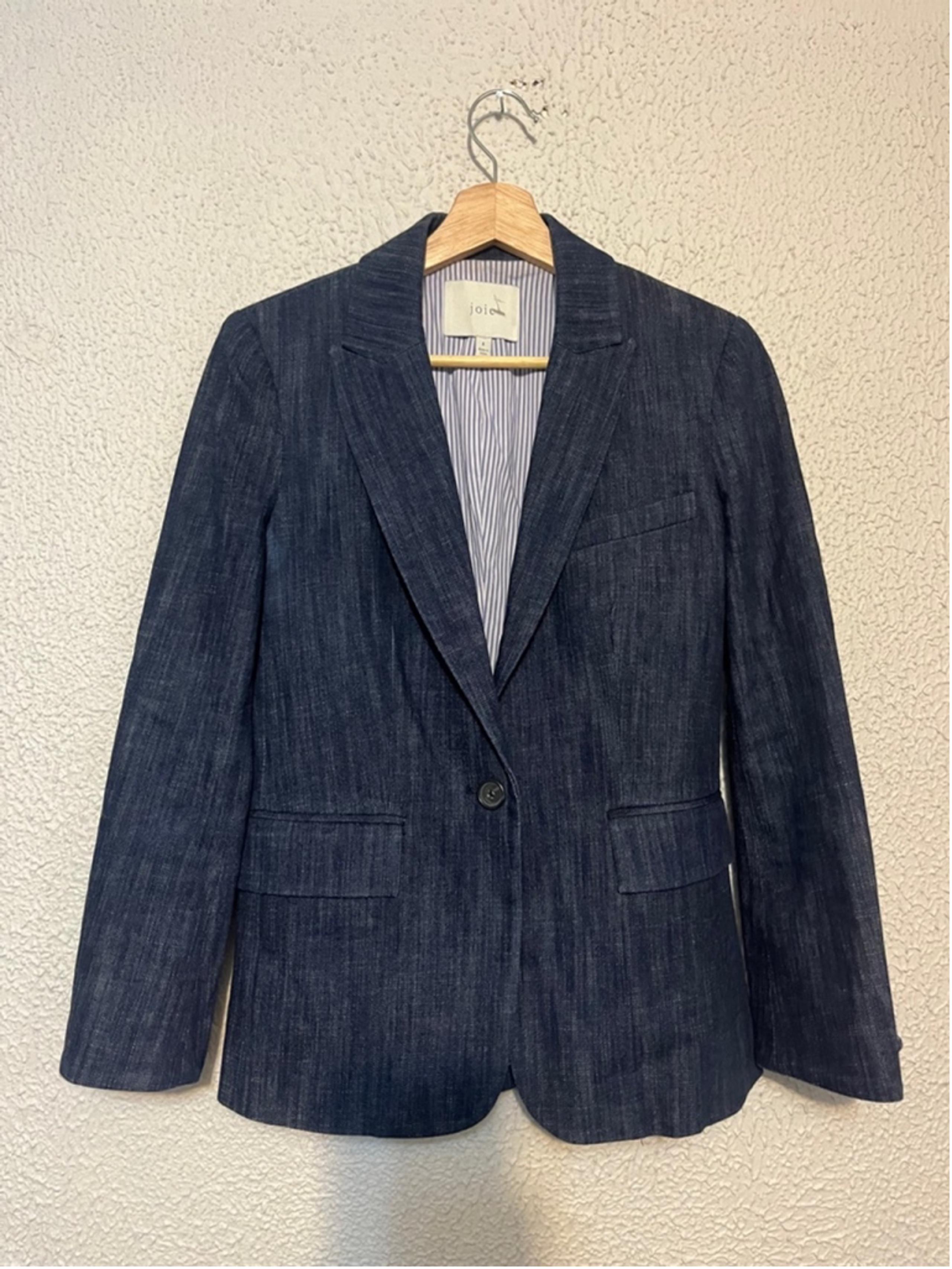 Women’s Joie Anilah Denim Blazer - Dark Indigo Size 4