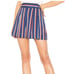 Alice + Olivia Scarlet Collegiate Stripe Pleated High-Waisted Shorts NWT Size 2