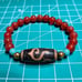 Genuine/Very Old GOLDEN KEY/RUYI, 4 PHOENIX EYES Agate Dzi Bead, StretchBracelet