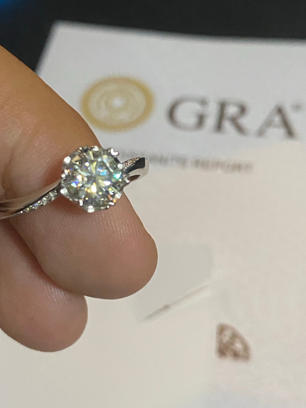 1 Carat Moissanite Ring - 925 sterling silver