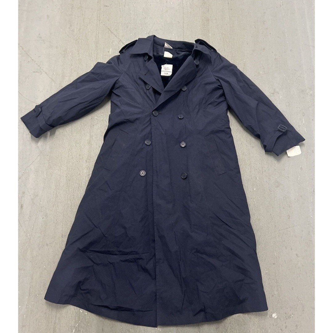 Vintage Navy Blue Trench Coat Rain Jacket Size 14R, Coast Guard Londontown Corp