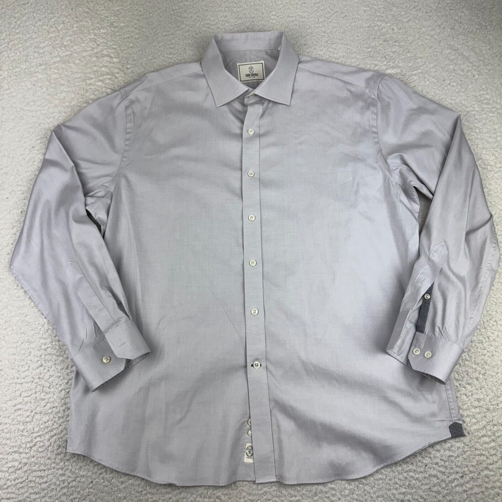 Todd Snyder Dress Shirt Mens 17.5 34/35 Long Sleeve Button Up Classic Gray USA