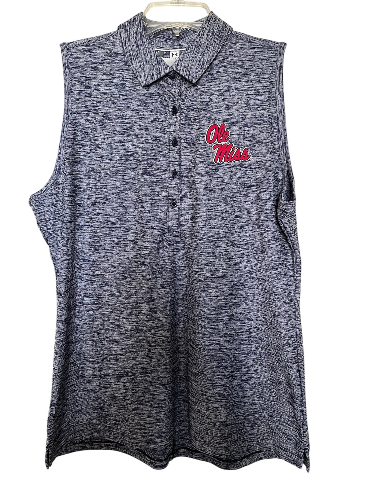 Ole Miss Sleeveless Polo Shirt women's Under Armour heatgear fitted sleeveless L