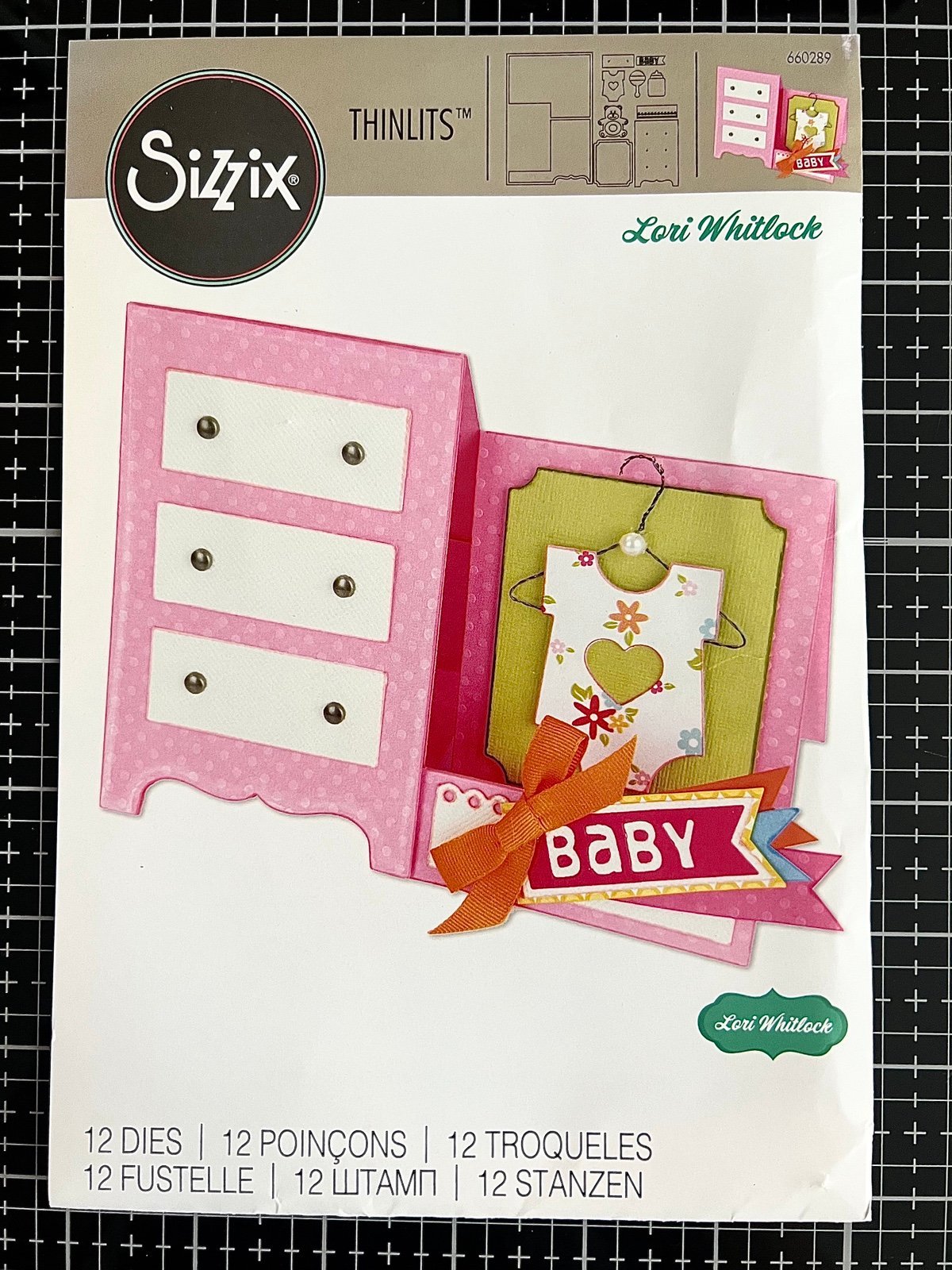 Sizzix Thinlits Die Set Card, Baby Dresser Lori Whitlock