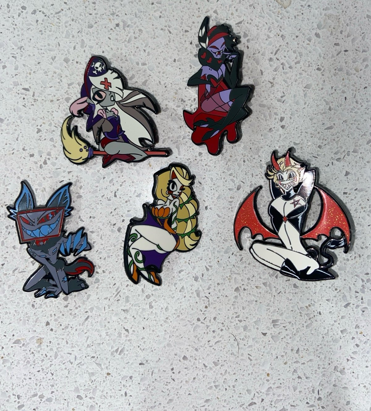Hazbin costume fan pins