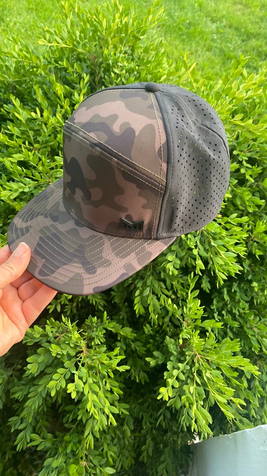 Melin Trenches Hydro Performance Snapback Hat Cap Olive Camo Classic
