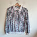 90s Teddi Rose Grid Cotton blend Long Sleeve Collared shirt with interesting pri