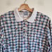 90s Teddi Rose Grid Cotton blend Long Sleeve Collared shirt with interesting pri