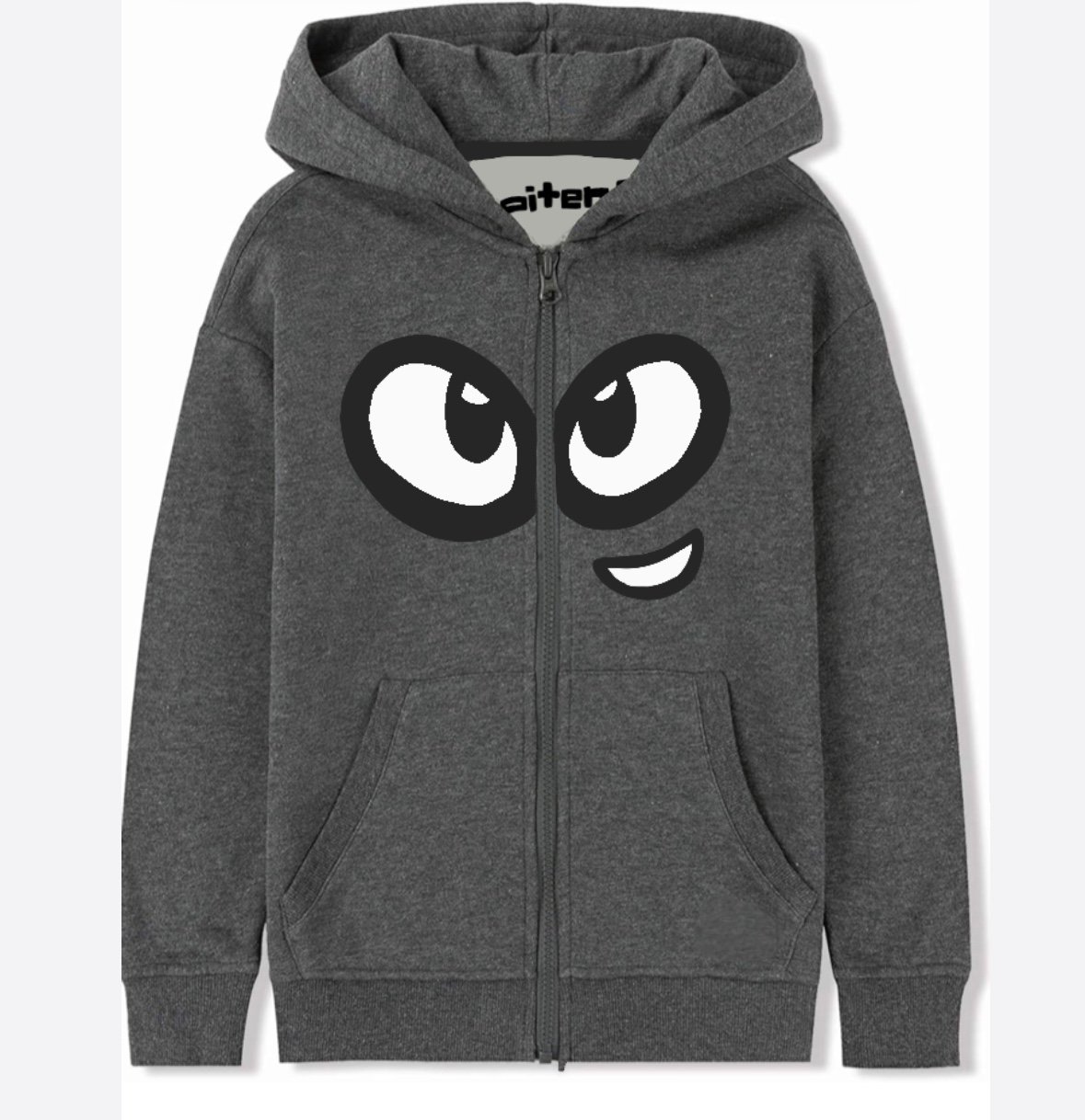 Dark Grey Graphic Zip-Up Hoodie Odyssey Kids Size 4