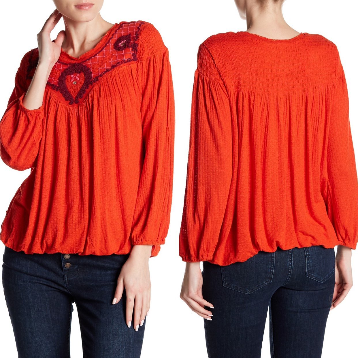Free People Begonia Embroidered Top