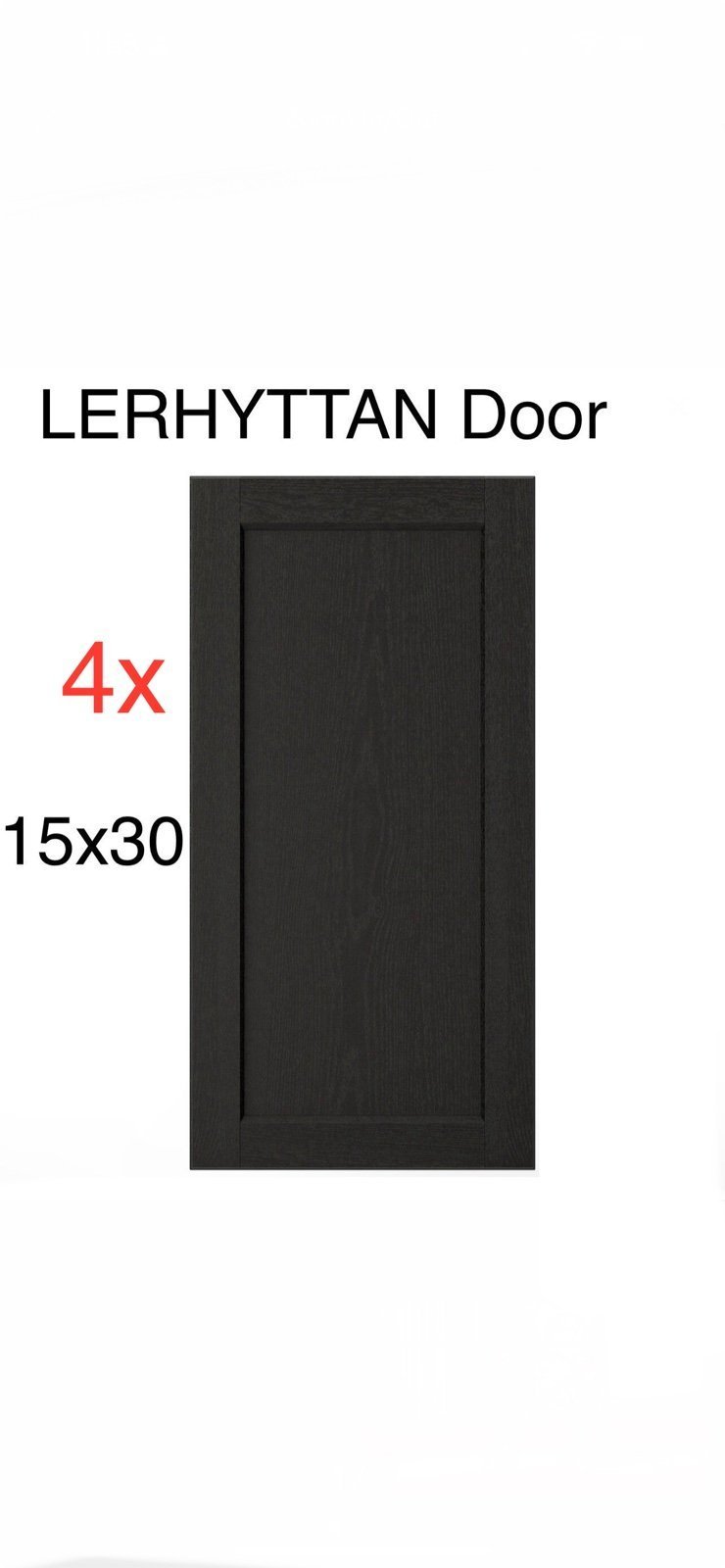 (4)x IKEA LERHYTTAN 15x30” door black stained 303.559.33