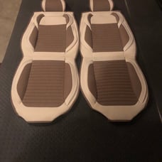 Fabric Wool Like Cloth Car Seat Covers, Oasis Auto, Front Tan/Coffee Front Set