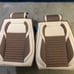 Fabric Wool Like Cloth Car Seat Covers, Oasis Auto, Front Tan/Coffee Front Set