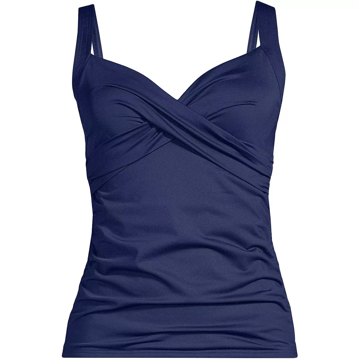Women's Tummy Control V-Neck Wrap Underwire Tankini Swimsuit Top