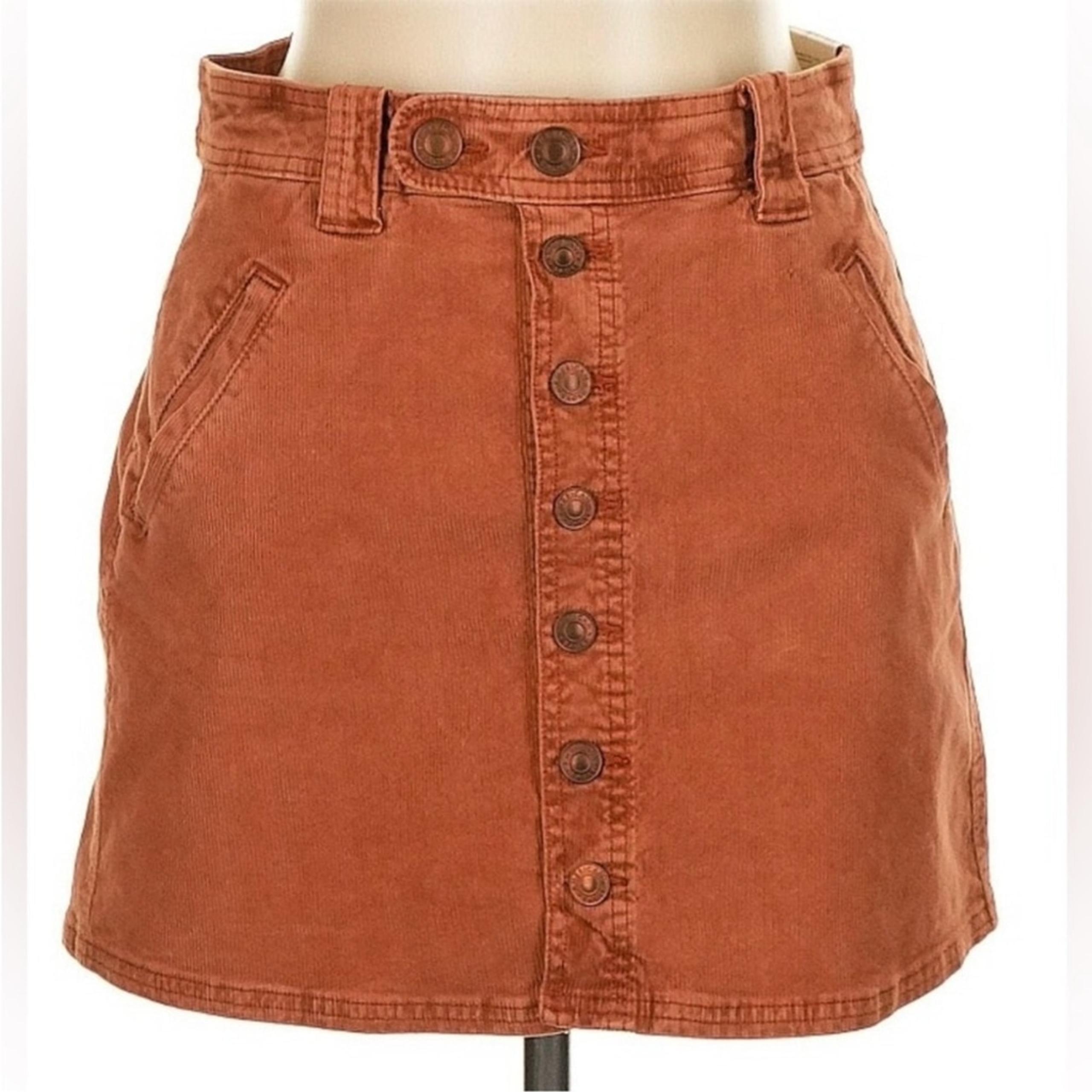 AEO American Eagle High Rise A Line Corduroy Skirt | 8