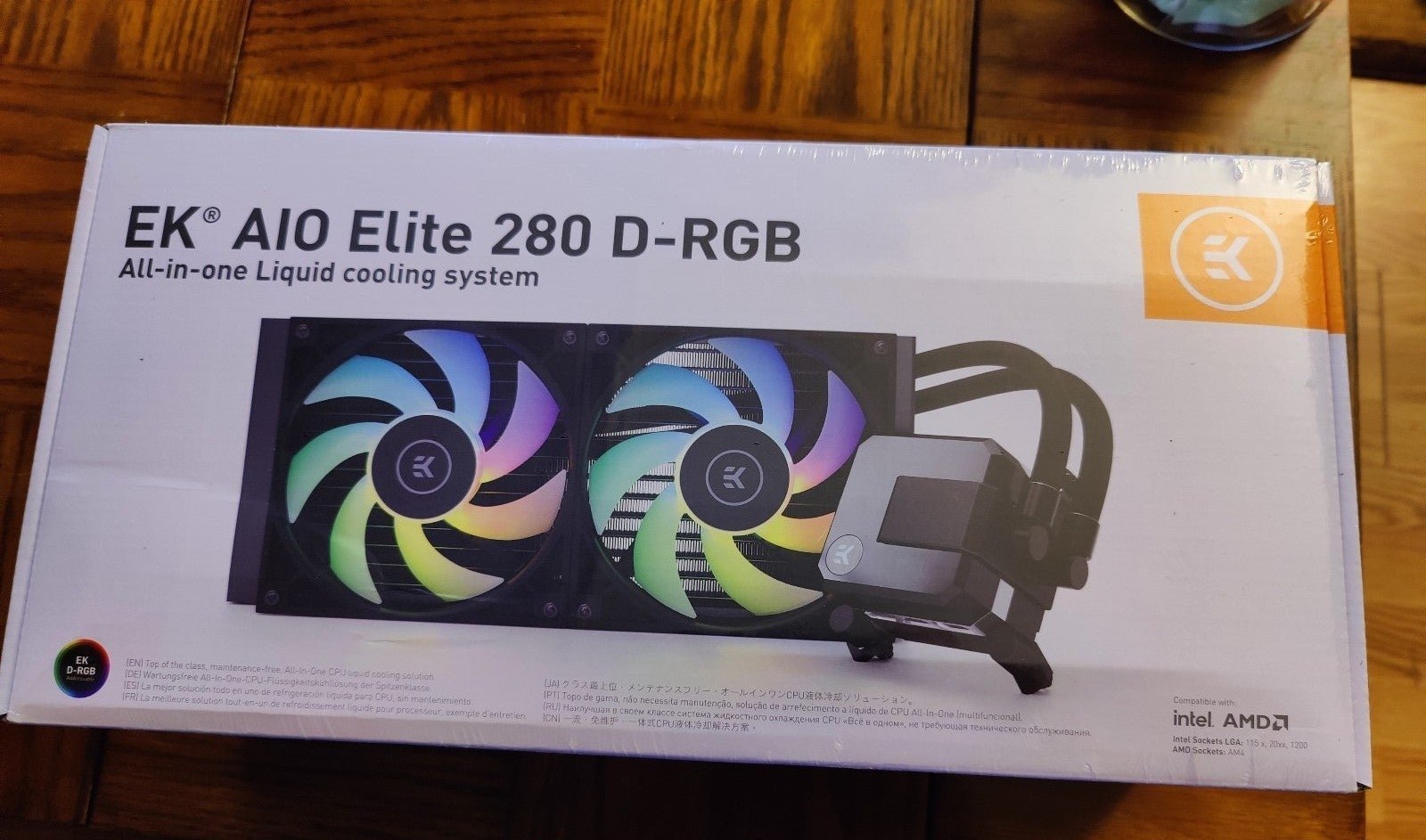 Factory sealed brand new EK AIO Elite 280mm D-RGB All-in-One CPU Liquid Cooler