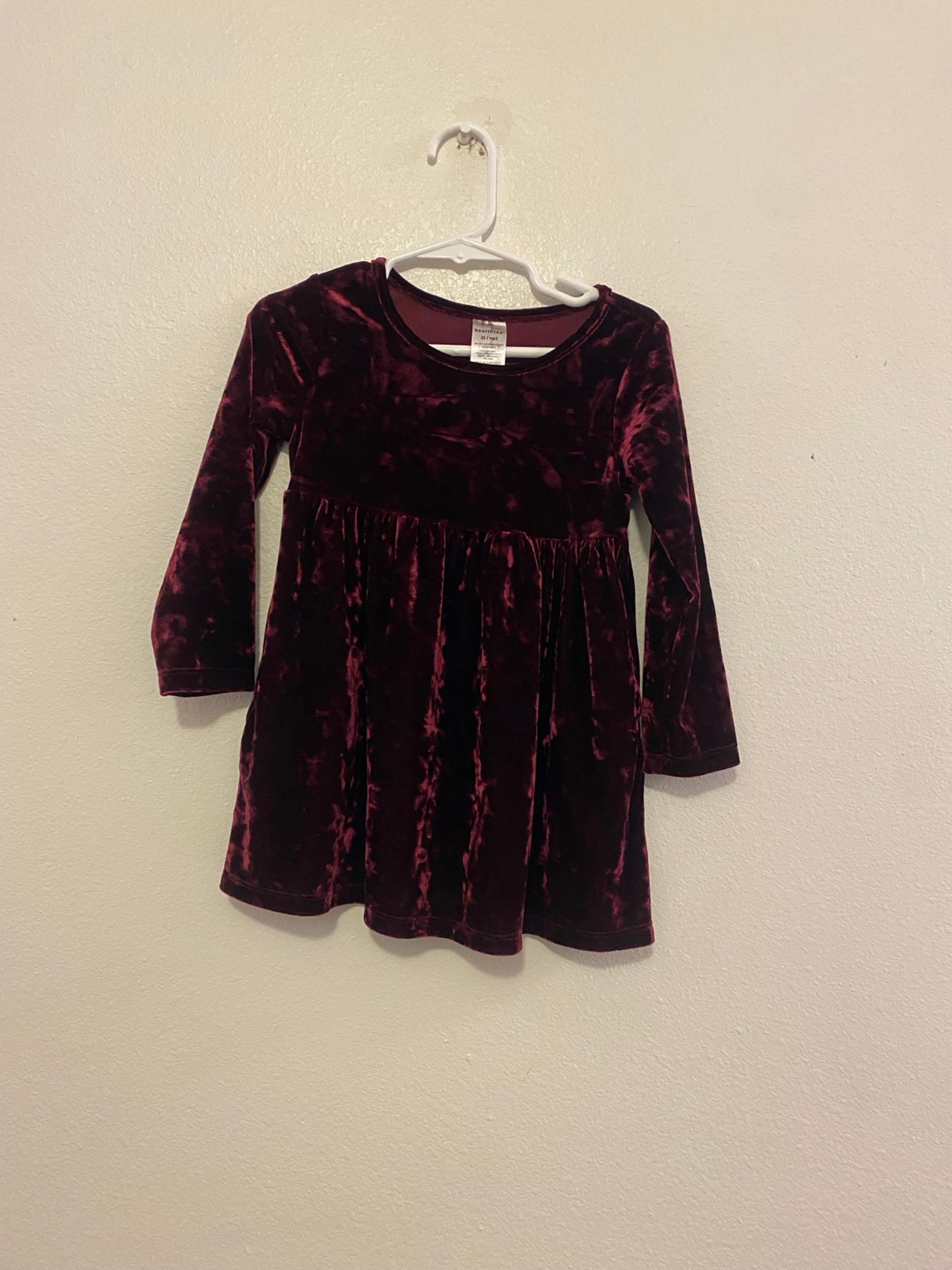 Burgundy velvet dress healthtex
