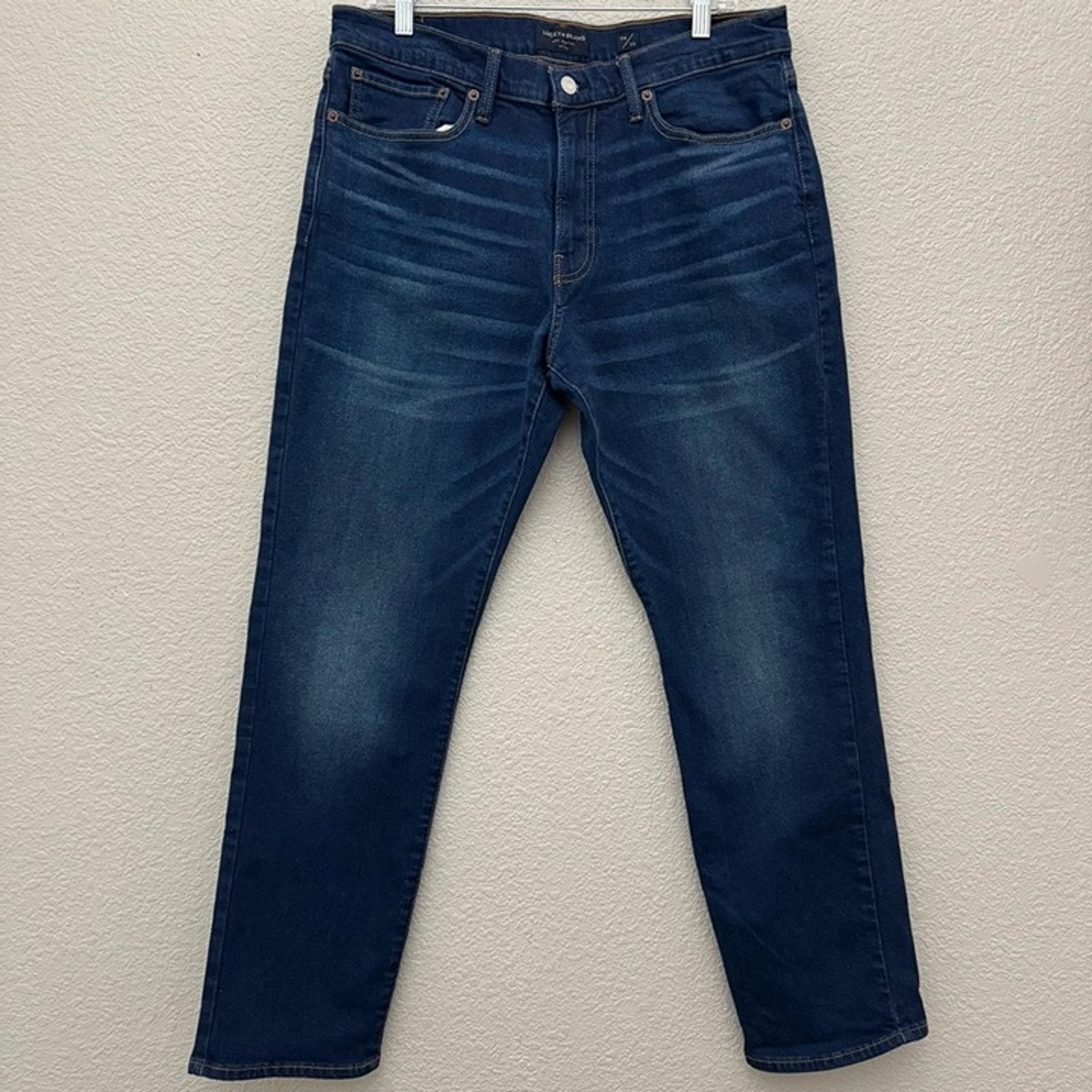 Lucky Brand 121 Slim Straight Dark Wash Denim Jeans Men's Size 34x30