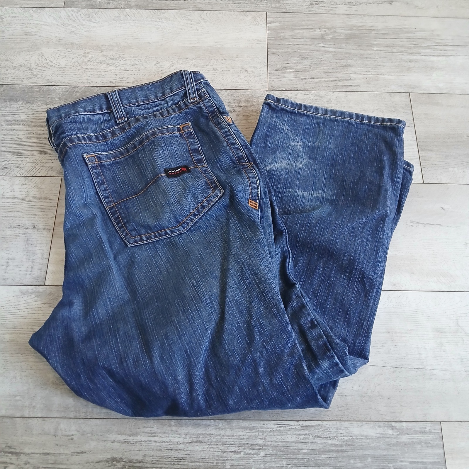 Ariat M4 Relaxed Boot Cut Jeans Mens 42x30 Blue Denim USA Fabric Workwear