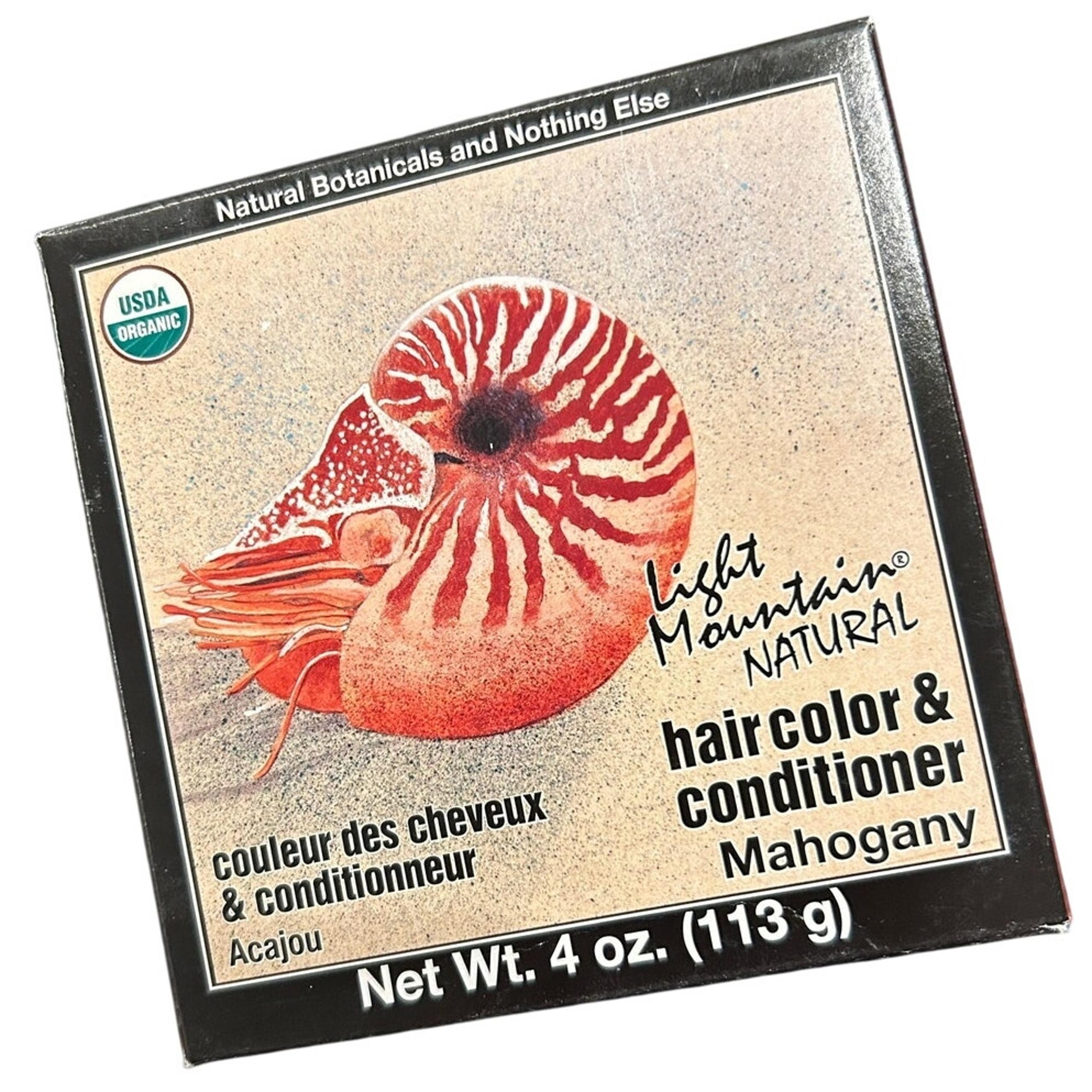 Light Mountain Natural MAHOGANY Hair Color & Conditioner Organic Henna Powder