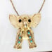 Vtg D & E Juliana Articulated Gold Tone Elephant Pendant Large Chunky Necklace