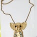 Vtg D & E Juliana Articulated Gold Tone Elephant Pendant Large Chunky Necklace
